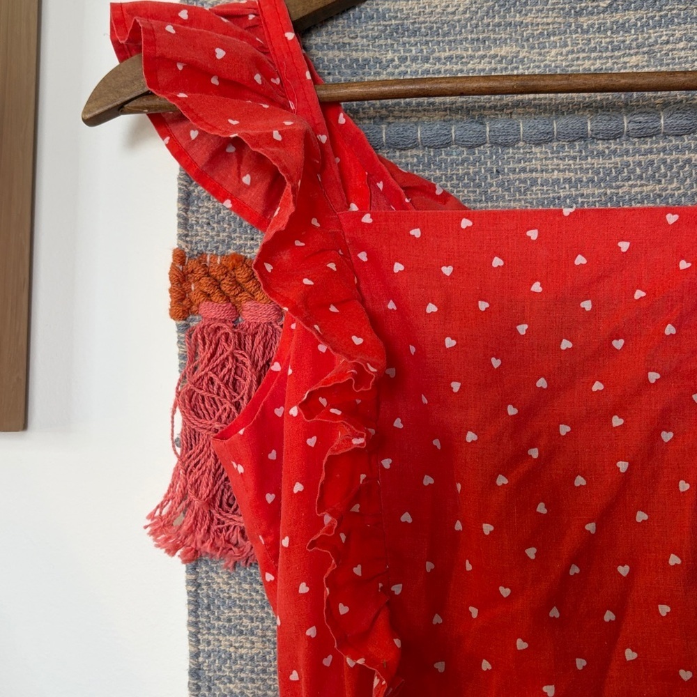 Dainty Heart Print Handmade Wrap Dress Small - Picture 3 of 9